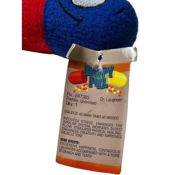 Just for Laughs Contagious Giggling Red Blue Happy Pill Plush Tested Works Tags - Picture 6 of 7